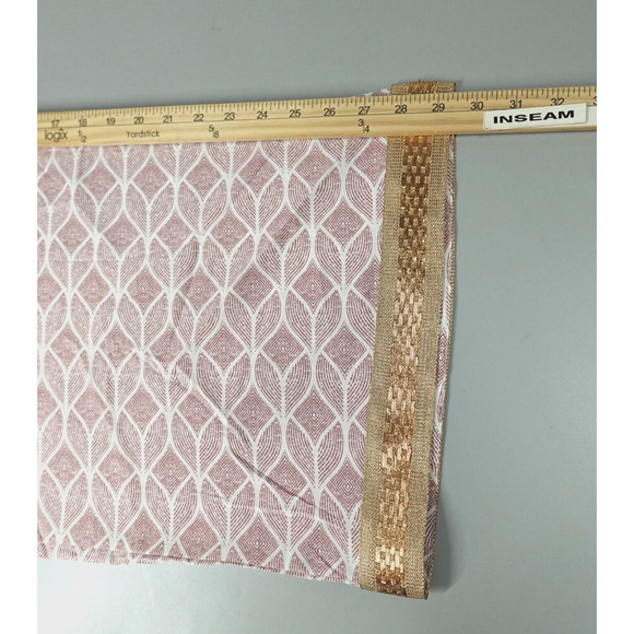 Women Pajama Pants Large Pink Printed Gold Tone Trim Oversized Loungewear Resort - Picture 15 of 16